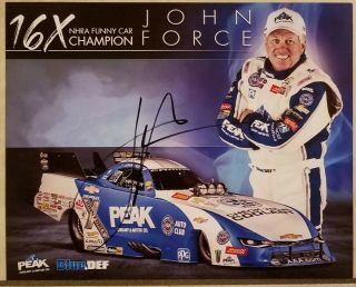2018 John Force Signed Handout Nhra Peak Chevy Funny Car 16x Champ