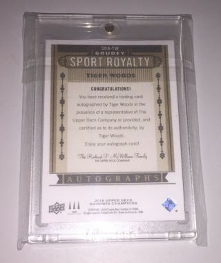 2019 Goodwin Champions Tiger Woods Goudey Sports Royalty Auto SSP 2