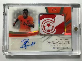 2018 - 19 Panini Immaculate Jersey Number Premium Patch Auto : Quincy Promes 8/9
