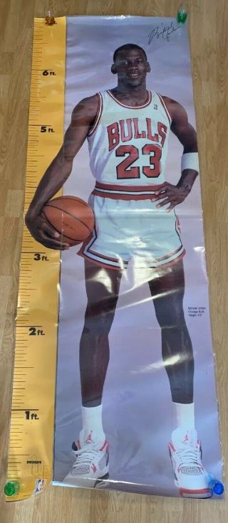 Michael Jordan 1987 Measure Up Large Life Size Poster 72 " X29 "