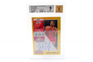 Wendell Carter Jr 2018 - 19 Contenders Variations Premium Gold Auto Bgs9 13