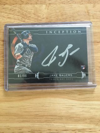 2019 Topps Inception Silver Signings Jb Jake Bauers Rc Tampa Bay Rays 81/99