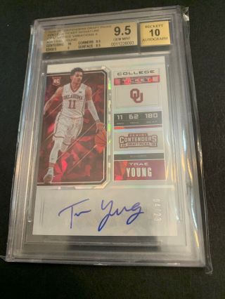 2018 Contenders Draft Picks Trae Young Auto Cracked Ice 04/23 Hawks Bgs 9.  5/10