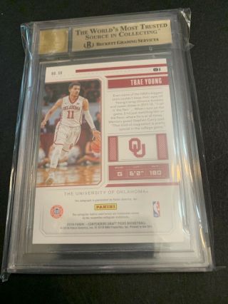 2018 Contenders Draft Picks Trae Young Auto Cracked Ice 04/23 Hawks BGS 9.  5/10 2