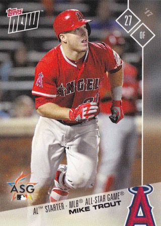 Mike Trout Los Angeles Angels All - Star Game Starter Asg 2017 Topps Now As - 15