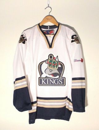 Victoria Salmon Kings White Jersey Large Sp Away Authentic Stitched Echl