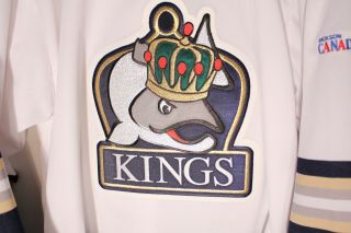 Victoria Salmon Kings White Jersey Large SP away authentic stitched ECHL 2