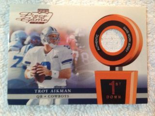 Troy Aikman 2002 Playoff Piece Of The Game Materials 1st Down Jersey 027/250