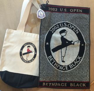 2002 Bethpage Black Us Open Towel And Tote Bag - Tiger Woods Wins