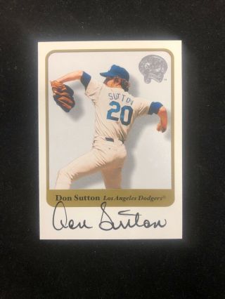 2001 Fleer Greats Of The Game Certified Autograph Auto Don Sutton Signed
