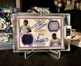 2019 Topps Definitive Luis Severino Gleyber Torres Yankees Patch Auto /10