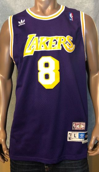 Adidas Hardwood Classics Kobe Bryant Los Angeles Lakers Sewn Jersey Size Large