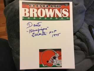 Dante Lavelli Signed Autograph Cut Cleveland Browns Hall Of Fame