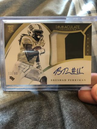 Panini Immaculate 2015 Rookie Patch Autograph Breshad Perriman Sp /99 On Card