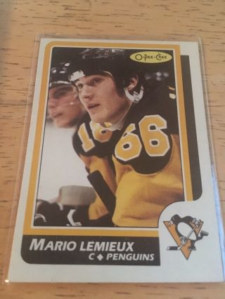 1986 - 87 O - Pee - Chee Mario Lemieux Second Year Penguins