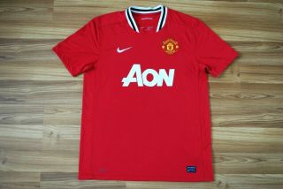 Size Large Manchester United Home Football Shirt 2011/2012 Jersey Nike Red Aon