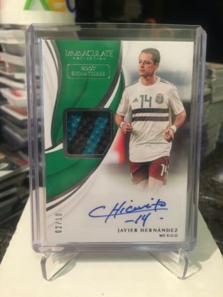 2018 - 19 Immaculate Auto Patch Boot D/10 Javier Hernandez Chicharito Mexico