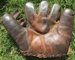 Vintage Ted Williams Wilson A2210 Baseball Glove Split Finger Autograph Model