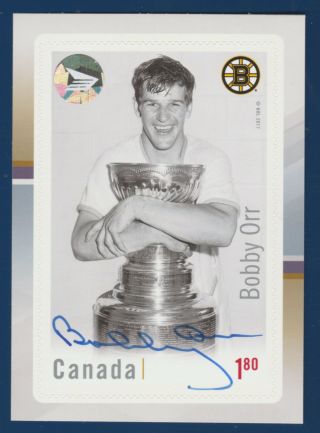 Bobby Orr 2017 Canada Post Autographed Hockey Stamp 2017 Nrmint,  16320
