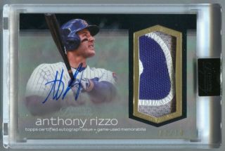 2018 Topps Dynasty Anthony Rizzo Autograph 3 Color Patch Auto /10 Encased