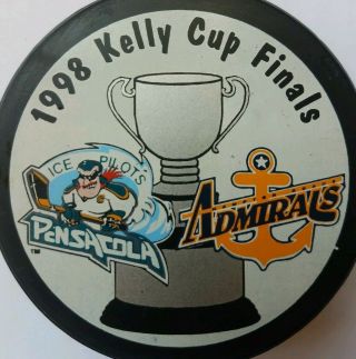 1998 CUP FINALS ECHL PENSACOLA ICE PILOTS VS HAMPTON ROADS ADMIRALS PUCK 10thAN. 2