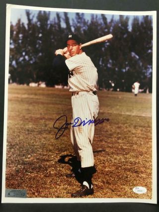 Joe Dimaggio Autograph Signed 11x14 Color Photo Auto Jsa Loa Ny Yankees Hof