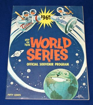 1965 Minnesota Twins Vs Los Angeles Dodgers World Series Baseball Program