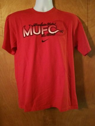 Mens Size Medium M Nike Team Manchester United Red Devils Soccer Futbol T - Shirt