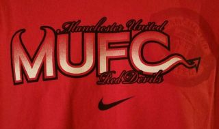 Mens Size Medium M Nike Team Manchester United Red Devils Soccer Futbol T - Shirt 2