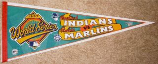 1997 World Series Full Sized Pennant - Cleveland Indians,  Florida Marlins