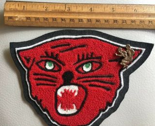 Cool Vintage High School Varsity Patch,  Felt Chenille Red Wildcat,  Wrestling Pin 2