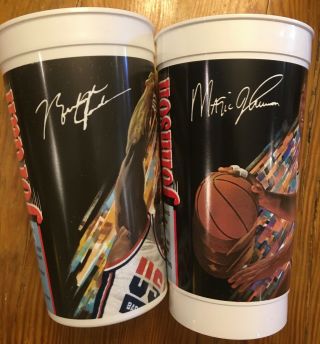 McDonald ' s ' 92 Team USA/NBA Basketball Cups Michael Jordan,  Magic Johnson 3