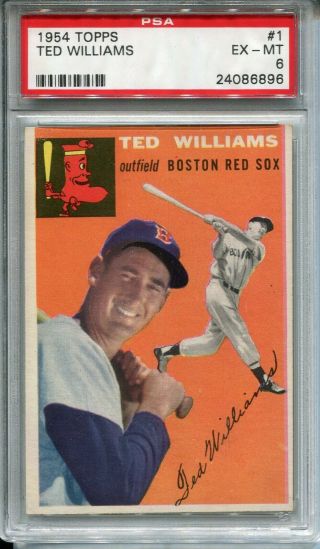 1954 Topps Ted Williams 1 Psa 6.  Ex - Mt.  Set Break