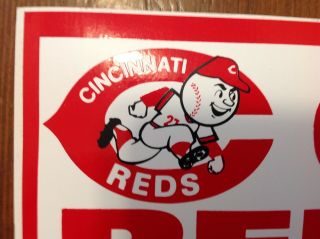 VINTAGE CINCINNATI REDS MLB BASEBALL STICKER / DECAL.  GO REDS 6 