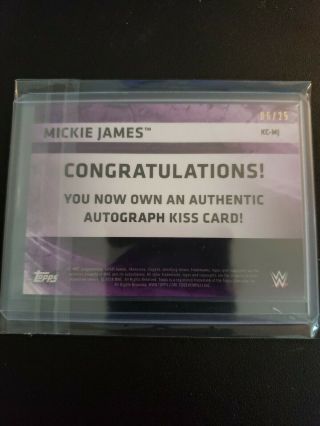 Mickie James Autographed Kiss Card 2018 WWE Then Now Forever KC - MJ 6/25 2