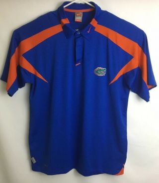 Nike Florida Gators Polo Shirt Adult Large Blue Orange Fit Dry Uf Football Men W