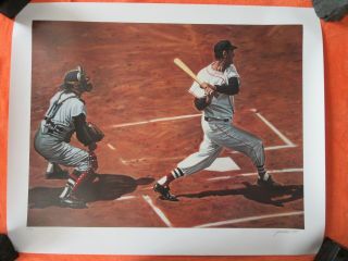 Ted Williams Boston Red Sox Offset Lithograph 1955 By Andy Jurinko Le 98/600