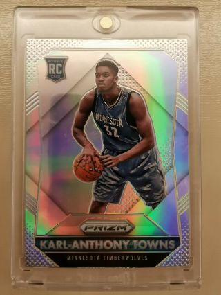 2015 - 16 Panini Prizm Silver Refractor 328 Karl - Anthony Towns Rc Rookie