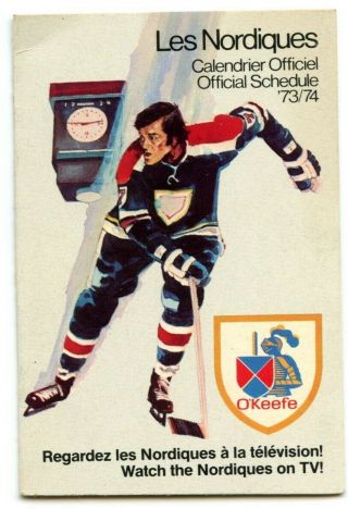 1973 - 74 Quebec Nordiques Sport O 