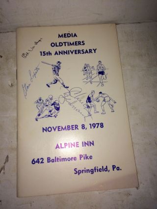 Vintage 1978 Media Oldtimers Book,  Signed Van Impe Flyers,  Lopata,  Bednarik Eagles