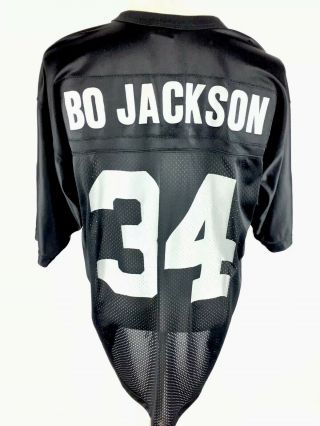 Bo Jackson Oakland Raiders Nike Team Jersey L Large Black Silver 34 Hof Swoosh