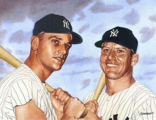 Mickey Mantle And Roger Maris York Yankees Art Print