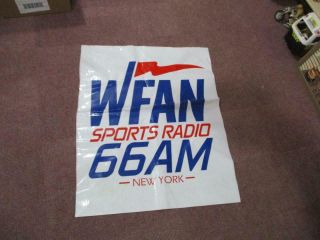 Vintage Wfan Sports Radio 66am York Radio Station Booth Banner Display Sign