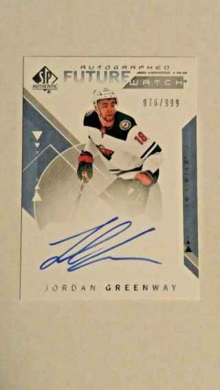 2018 - 19 Sp Authentic Jordan Greenway 155 Future Watch Rookie Rc Auto /999