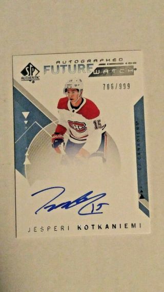 2018 - 19 SP Authentic JORDAN GREENWAY 155 Future Watch Rookie RC Auto /999 2