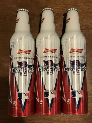 (3) 2013 Boston Red Sox World Series Champions Limited Edition Budweiser Bottles