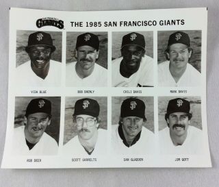 1985 San Francisco Giants Individual Player Team Photo Set Of 4 Pictures