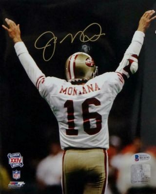 Joe Montana Signed San Francisco 49ers 8x10 Pf Photo Sb Arms Raised - Beckett Auth