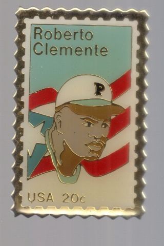 Usps Roberto Clemente Stamp Pin Hall Of Fame Hof 20 Cents Pirates