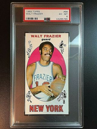 1969/70 Topps 98 Walt Frazier Rc Psa Ex - Mt 6 43285765 York Knicks
